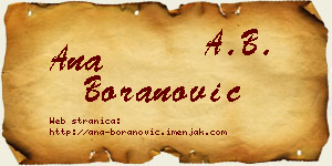 Ana Boranović vizit kartica
